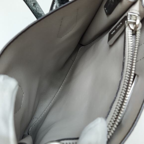 MICHAEL KORS Mercer Metallic Gray Leather Snakeskin Embossed Crossbody Bag - Picture 14 of 16